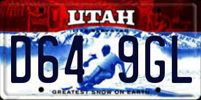 UT license plate D649GL