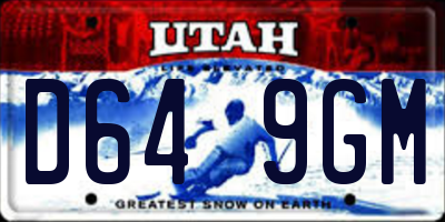 UT license plate D649GM