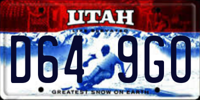 UT license plate D649GO