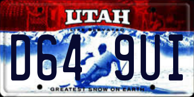 UT license plate D649UI