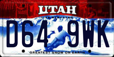 UT license plate D649WK