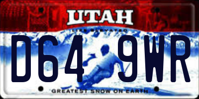 UT license plate D649WR