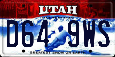UT license plate D649WS