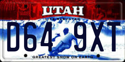 UT license plate D649XT