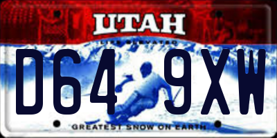 UT license plate D649XW