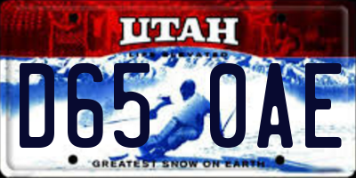 UT license plate D650AE