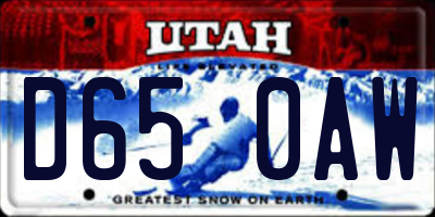 UT license plate D650AW