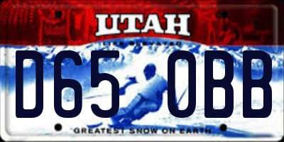 UT license plate D650BB