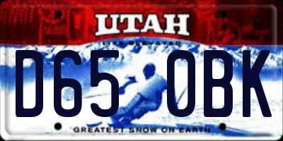 UT license plate D650BK