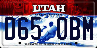 UT license plate D650BM