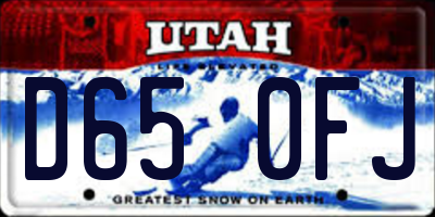 UT license plate D650FJ