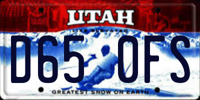 UT license plate D650FS