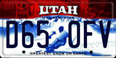 UT license plate D650FV