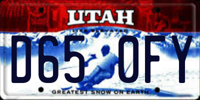 UT license plate D650FY