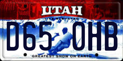 UT license plate D650HB