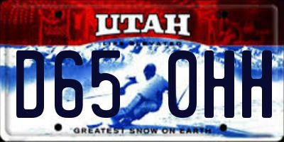 UT license plate D650HH
