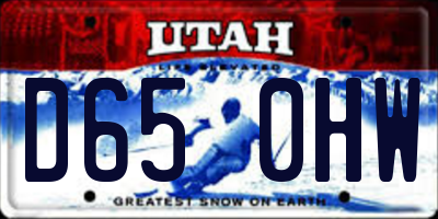 UT license plate D650HW