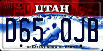 UT license plate D650JB
