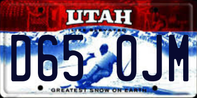 UT license plate D650JM