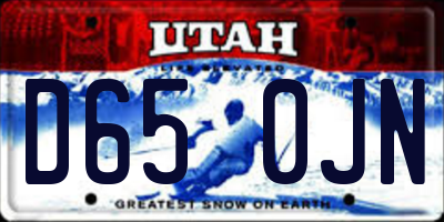 UT license plate D650JN