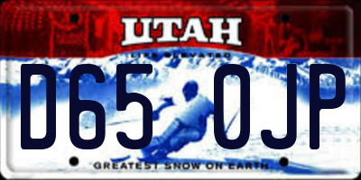 UT license plate D650JP