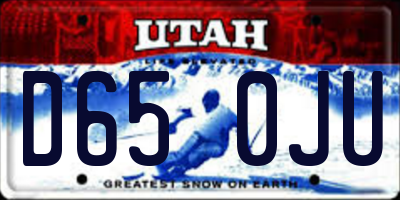 UT license plate D650JU
