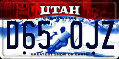 UT license plate D650JZ