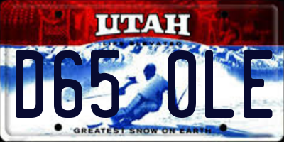 UT license plate D650LE