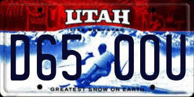 UT license plate D650OU
