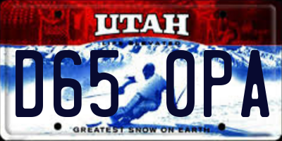 UT license plate D650PA