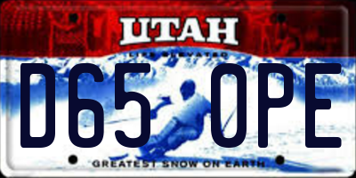 UT license plate D650PE