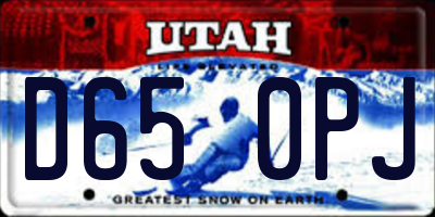 UT license plate D650PJ