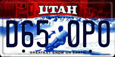 UT license plate D650PO