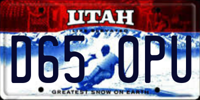 UT license plate D650PU