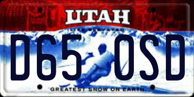 UT license plate D650SD