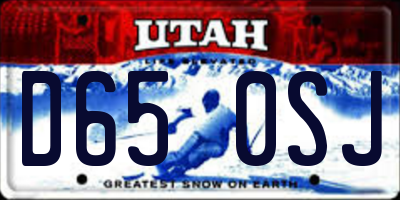 UT license plate D650SJ