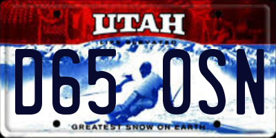 UT license plate D650SN