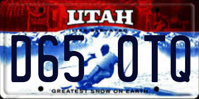 UT license plate D650TQ