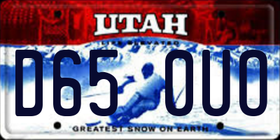 UT license plate D650UO
