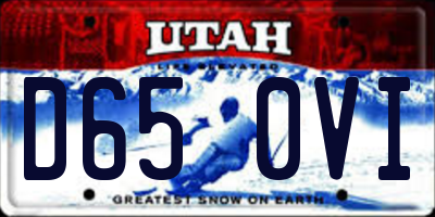 UT license plate D650VI