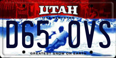 UT license plate D650VS