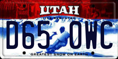 UT license plate D650WC