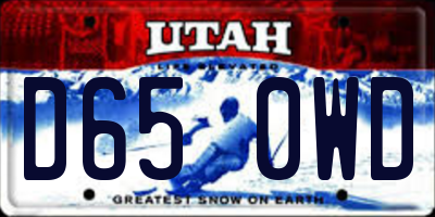 UT license plate D650WD