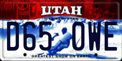 UT license plate D650WE