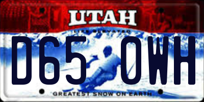 UT license plate D650WH