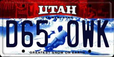 UT license plate D650WK