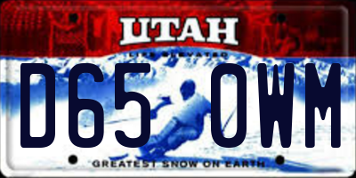 UT license plate D650WM