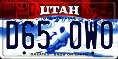 UT license plate D650WO