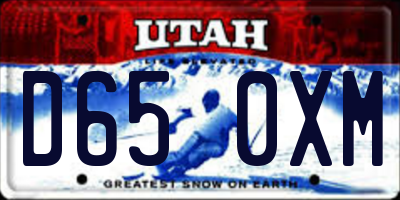 UT license plate D650XM