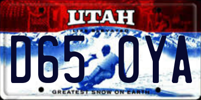 UT license plate D650YA
